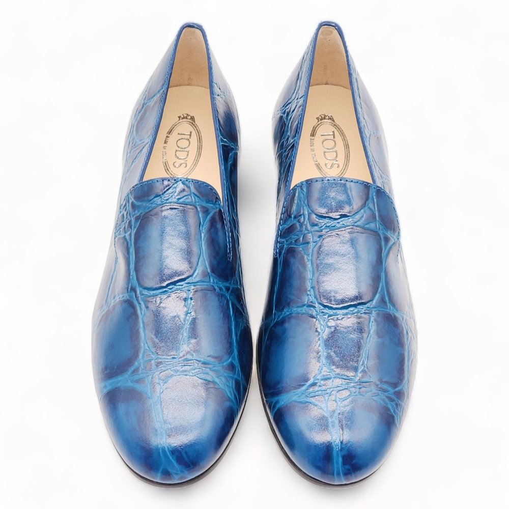 Tod's Women Mocassino Gomma Slip On Shoes Blue - Picture 3 of 7